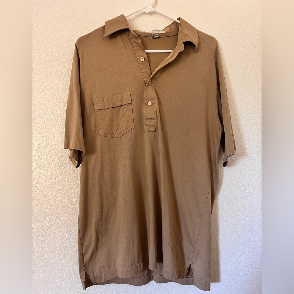VTG La Mode Du Golf‎ Size Large Polo Tan 80s